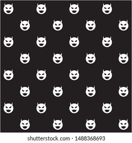 devil icon seamless pattern on black background.