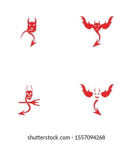 Devil icon and symbol vector template illustration