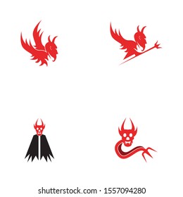 Devil icon and symbol vector template illustration
