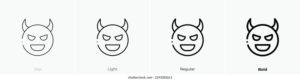 devil icon. Thin, Light Regular And Bold style design isolated on white background