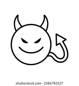 Devil icon in thin line style