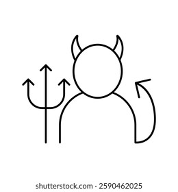 Devil icon in thin line style