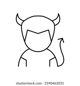 Devil icon in thin line style