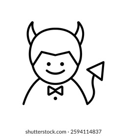 devil icon in thin line style