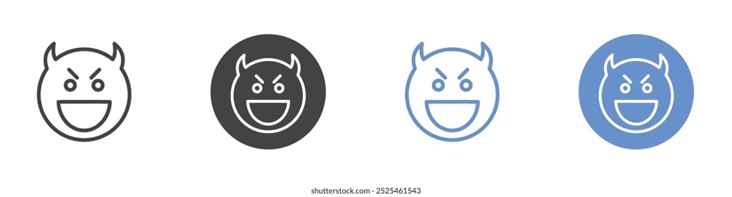 Devil icon Thin outline art symbol