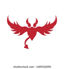 Devil icon vector illustration logo template