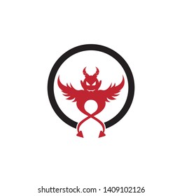 Devil icon vector illustration logo template