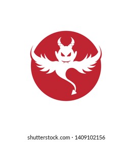 Devil icon vector illustration logo template