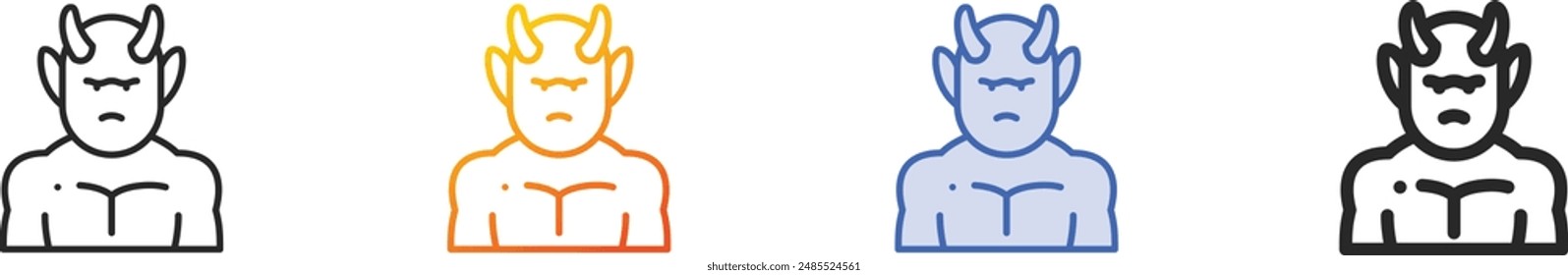 devil icon.Thin Linear, Gradient, Blue Stroke and bold Style Design Isolated On White Background