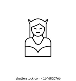icono de la línea de ilustración del diablo sobre fondo blanco