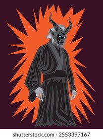 Devil illustration as a model or symbol. This image can be used for fiction and horror movie or game posters