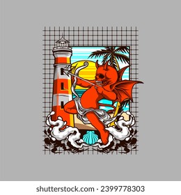 devil illustration for t shirt design