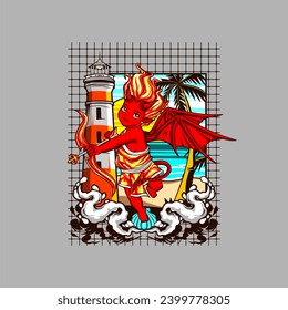 ilustración del diablo para el diseño de camisetas
