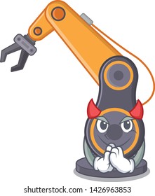 Devil industrial robotic hand isolated  cartoon