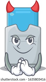 Devil key card Cartoon in character design