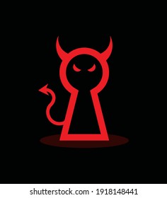 Devil Keyhole logo. simple and modern icon