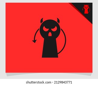 Devil Keyhole logo. simple and modern icon design template