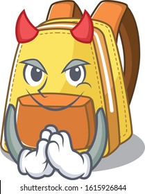 Devil kids school backpack Cartoon in character design