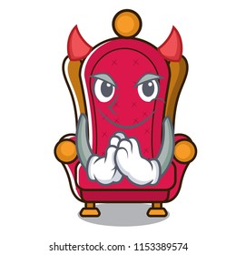 Devil king throne mascot cartoon