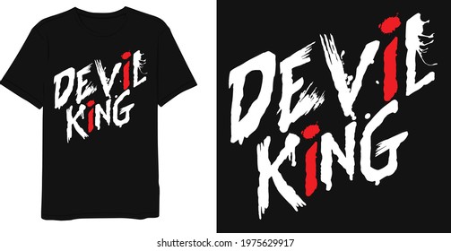 Devil king typography t-shirt design