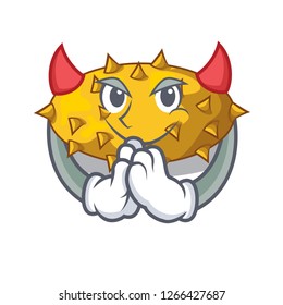 Devil kiwano fruit in shape a cartoon