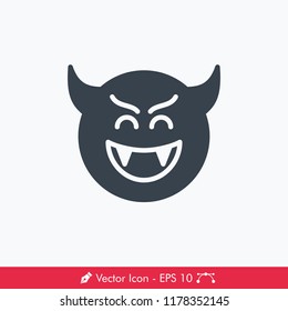 Devil Laugh (Imp) Emoji (Emoticon) Icon / Vector
