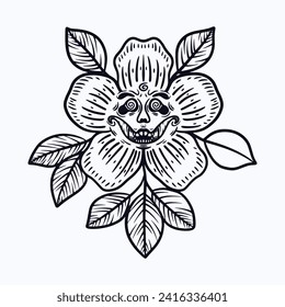 devil of life illustration logo template, tattoo design, printing etc