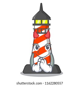 Devil lighthouse on the beach mascot