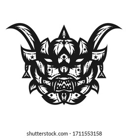 Devil line art mascot logo illustration