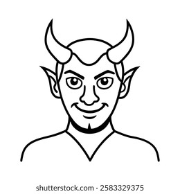 devil of a line art vector