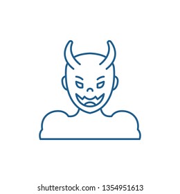 Devil line icon concept. Devil flat  vector symbol, sign, outline illustration.