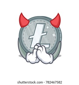 Devil Litecoin character cartoon style