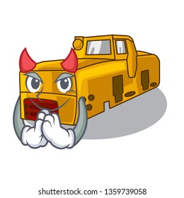 Devil locomotive mine isolated in the mascot