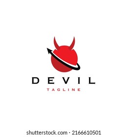 Devil logo icon design template flat vector