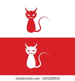 devil logo icon vector illustration template design