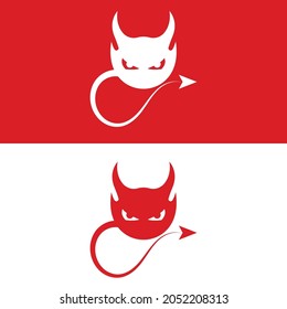 devil logo icon vector illustration template design