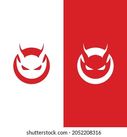 devil logo icon vector illustration template design