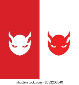 devil logo icon vector illustration template design