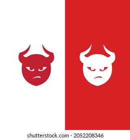 devil logo icon vector illustration template design