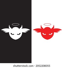 devil logo icon vector illustration template design