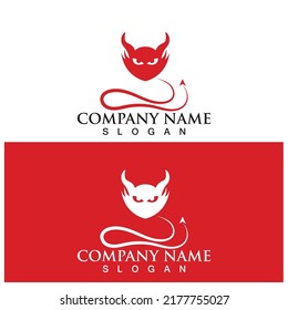 devil logo icon vector illustration template design