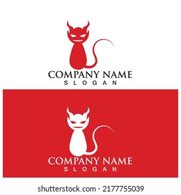 devil logo icon vector illustration template design