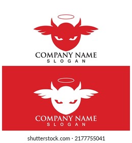 devil logo icon vector illustration template design