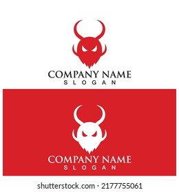 devil logo icon vector illustration template design