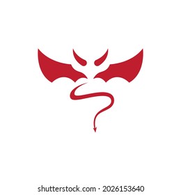 Plantilla vectorial de ilustraciones del logotipo del diablo