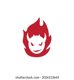 Plantilla vectorial de ilustraciones del logotipo del diablo