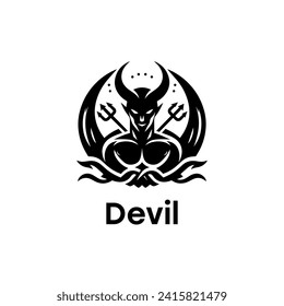 Logo del diablo elegancia simple y limpio