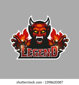 Devil logo for Sport and esport isolated on gray background