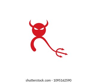 Devil logo vector icon template