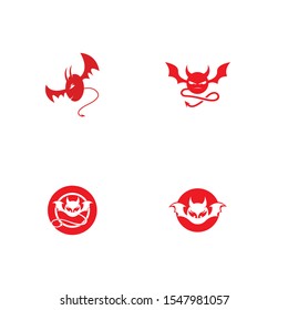 devil logo vector   icon template